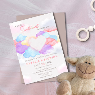 Dreamy Clouds Little Sweetheart Coed Baby Dusche Einladung