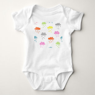 Dreamy Clouds: Wasserfarbener Herzrain Baby Strampler