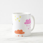 Dreamy Clouds: Wasserfarbener Herzrain Kaffeetasse (VorderseiteRechts)