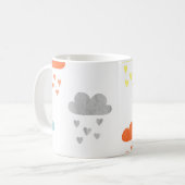 Dreamy Clouds: Wasserfarbener Herzrain Kaffeetasse (Vorderseite Links)