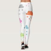 Dreamy Clouds: Wasserfarbener Herzrain Leggings (Rückseite)