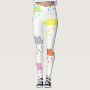 Dreamy Clouds: Wasserfarbener Herzrain Leggings