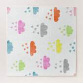 Dreamy Clouds: Wasserfarbener Herzrain Puzzle (Horizontal)