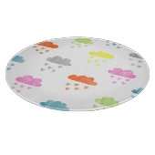Dreamy Clouds: Wasserfarbener Herzrain Schneidebrett (Ecke)
