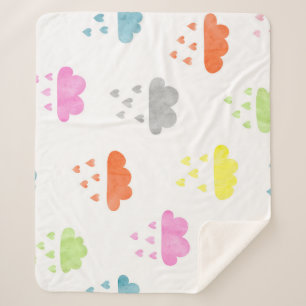 Dreamy Clouds: Wasserfarbener Herzrain Sherpadecke