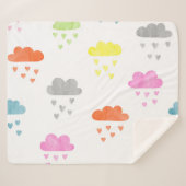 Dreamy Clouds: Wasserfarbener Herzrain Sherpadecke (Vorderseite (Horizontal))