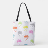Dreamy Clouds: Wasserfarbener Herzrain Tasche (Rückseite)