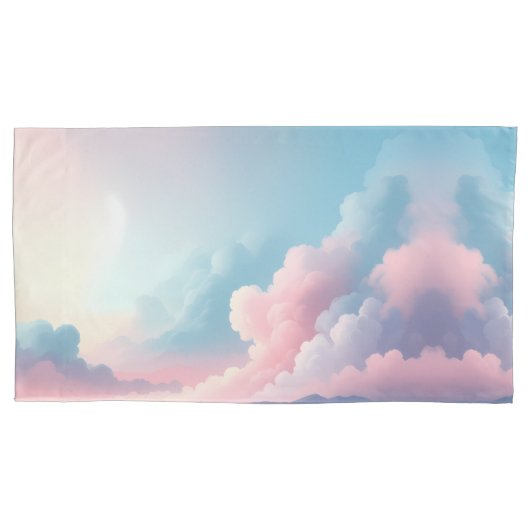 Dreamy Cloudscape — Pastel Sky Fantasy Art Kissenbezug (Vorderseite-Links)