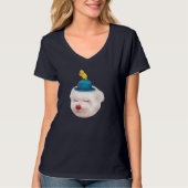 Dreamy Clown Dog: Smiling Bichon with Blue Hat T-Shirt (Vorderseite)
