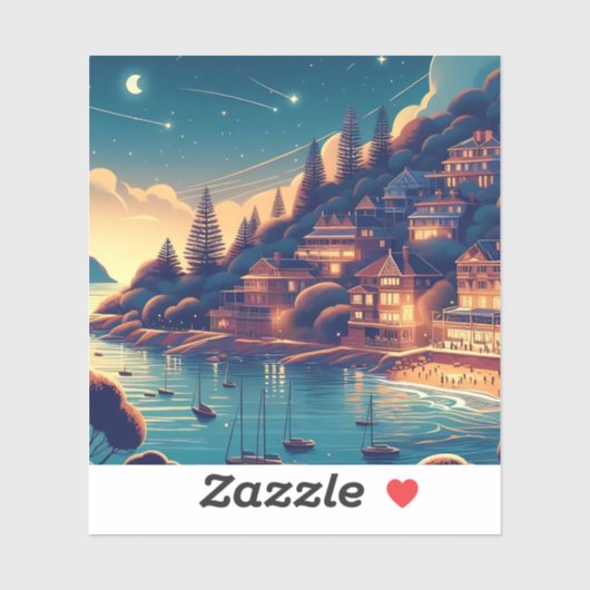 Dreamy Coastal Night Aufkleber (Blatt)