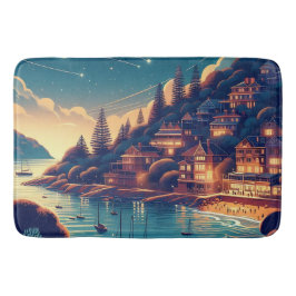 Dreamy Coastal Night Badematte