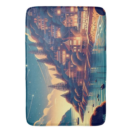 Dreamy Coastal Night Badematte (Vorderseite Vertikal)