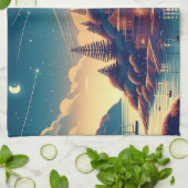 Dreamy Coastal Night Geschirrtuch (Gefaltet)