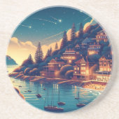 Dreamy Coastal Night Getränkeuntersetzer (Vorne)