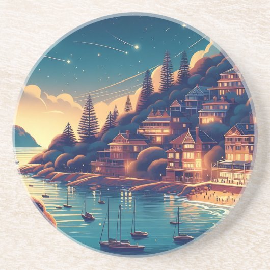 Dreamy Coastal Night Getränkeuntersetzer (Vorne)