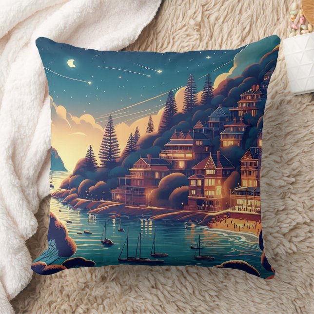 Dreamy Coastal Night Kissen (Decke)