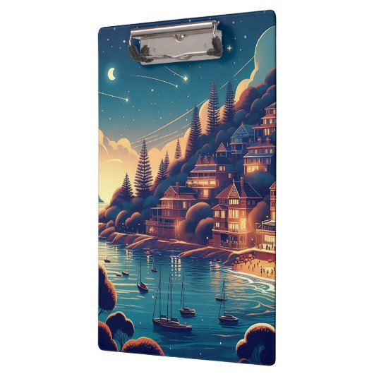 Dreamy Coastal Night Klemmbrett (Links)