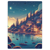 Dreamy Coastal Night Klemmbrett (Rückseite)