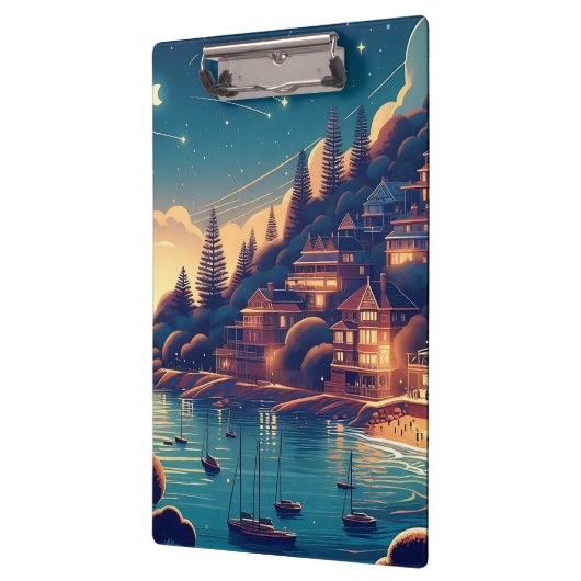 Dreamy Coastal Night Klemmbrett (Links)