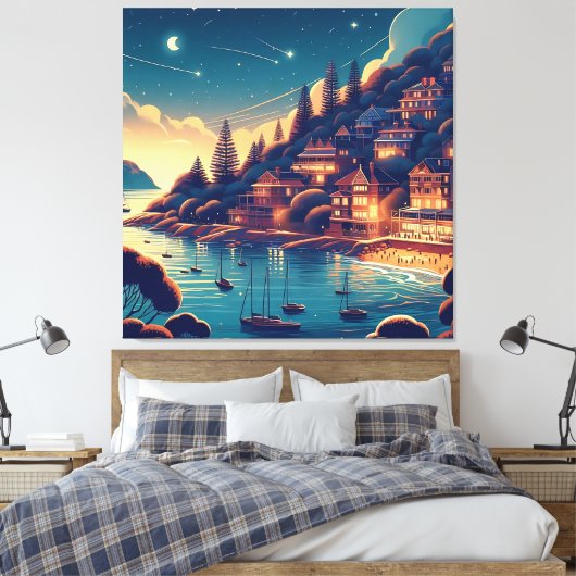 Dreamy Coastal Night Leinwanddruck (Insitu (Schlafzimmer))