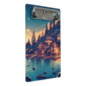 Dreamy Coastal Night Mini Klemmbrett (Schrägansicht)