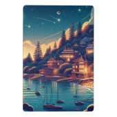Dreamy Coastal Night Mini Klemmbrett (Rückseite)