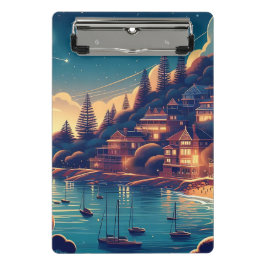 Dreamy Coastal Night Mini Klemmbrett