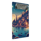 Dreamy Coastal Night Mini Klemmbrett (Schrägansicht)