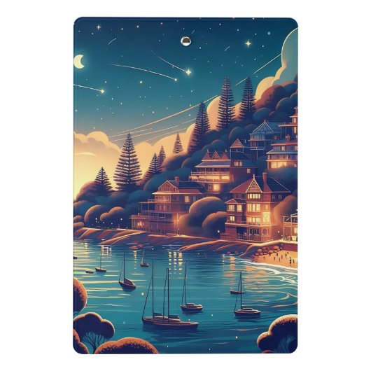 Dreamy Coastal Night Mini Klemmbrett (Rückseite)