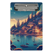 Dreamy Coastal Night Mini Klemmbrett (Vorderseite)