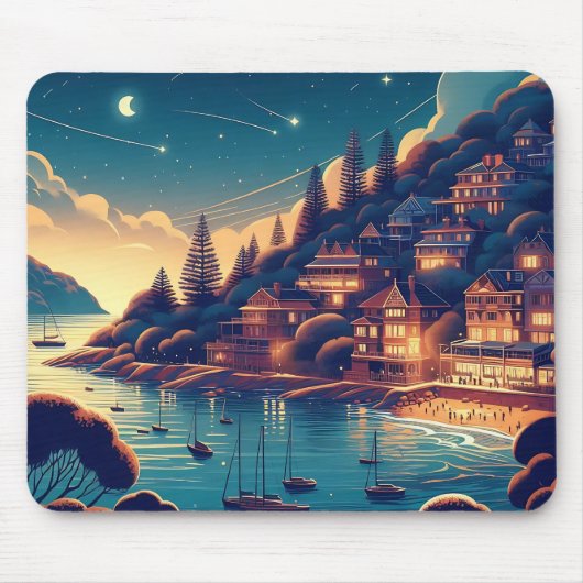 Dreamy Coastal Night Mousepad (Vorne)