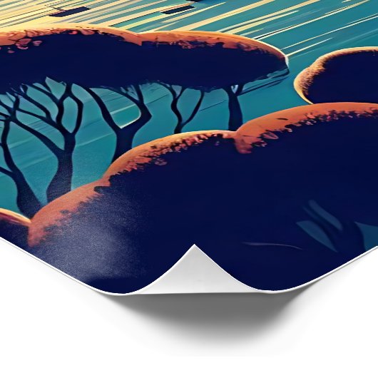 Dreamy Coastal Night Poster (Ecke)