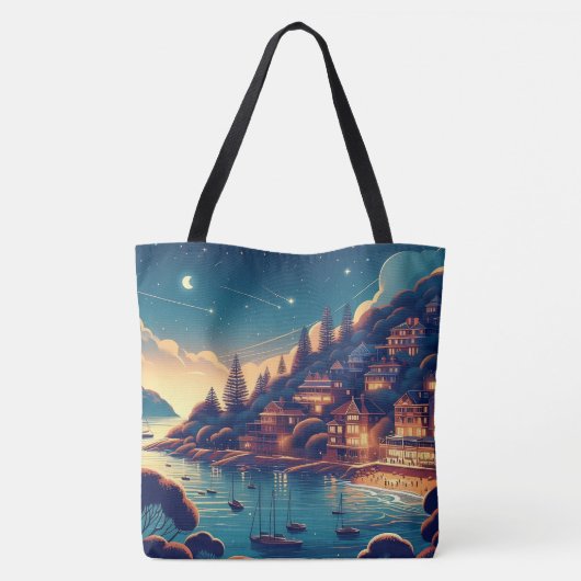 Dreamy Coastal Night Tasche (Rückseite)