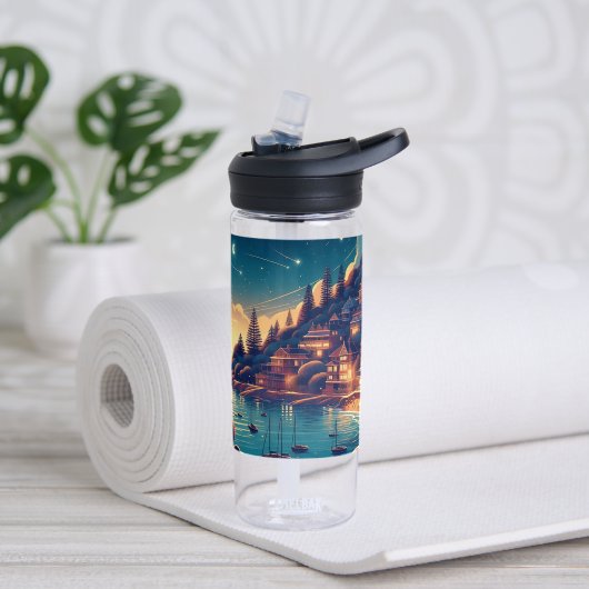 Dreamy Coastal Night Trinkflasche (Yoga (gedreht))