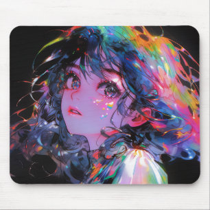 Dreamy Color Splash Anime Girl Mousepad