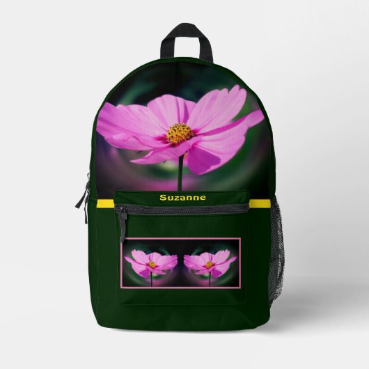 Dreamy Cosmos Blume Personalisiert Bedruckter Rucksack (Vorderseite)