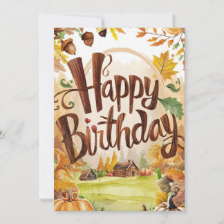 Dreamy Cosy Wunsche Herbst glücklich Geburtstag Karte