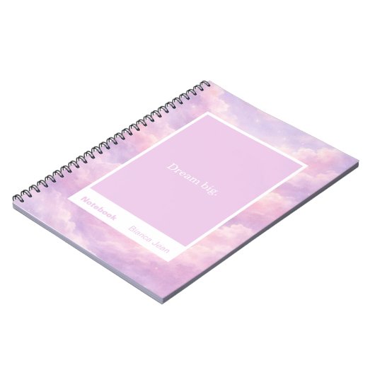 Dreamy Cotton Candy Cloudscape Block Quote Classic Notizblock (Linke Seite)