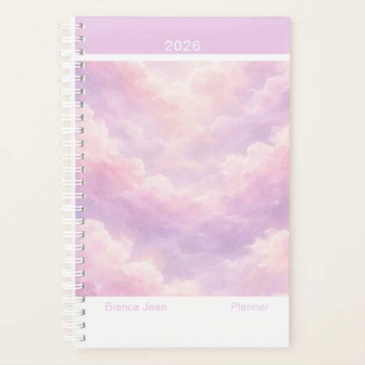 Dreamy Cotton Candy Cloudscape Modern Small Planer (Vorderseite)