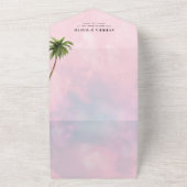 Dreamy Cotton Candy Pink Tropical QR Code Hochzeit All In One Einladung (Außenbereich)