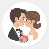 Dreamy Couple Verlobung Sticker (Vorderseite)