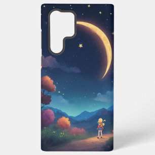 Dreamy Crescent Moon Night Design Samsung Galaxy Hülle