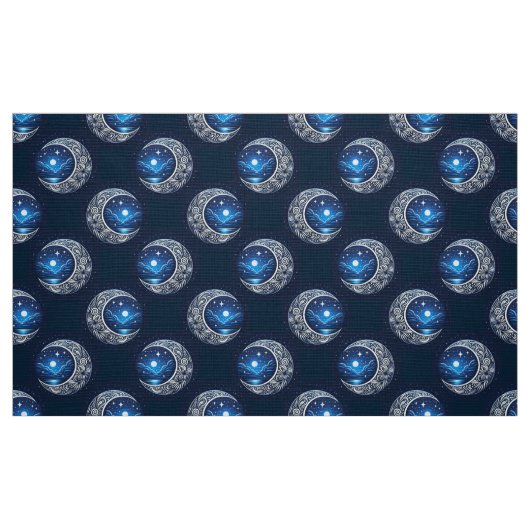Dreamy Crescent Moon Stoff (Fat Quarter (45,7 x 55,9 cm))