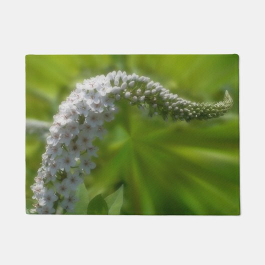 Dreamy Curling White Blume Fußmatte (Vorderseite)