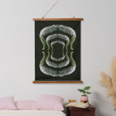 Dreamy Curling White Wildblume Abstrakt Wandteppich Mit Holzrahmen (Schlafzimmer)