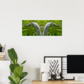 Dreamy Curling White Wildblume Mirror Abstrakt Poster (Heimbüro)