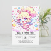 Dreamy Custom Fairy Birthday Einladung (Stehend Vorderseite)