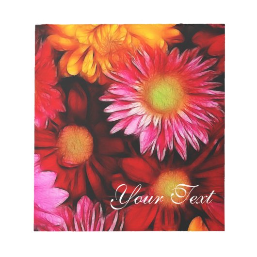 Dreamy Daisies florales Notepad Notizblock (Vorderseite)