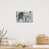 Dreamy Dandelion Moment - Schwarz & Weiß Poster (Küche)