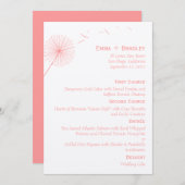 Dreamy Dandelion Wedding Menu Card - Rose Pink Menükarte (Vorne/Hinten)